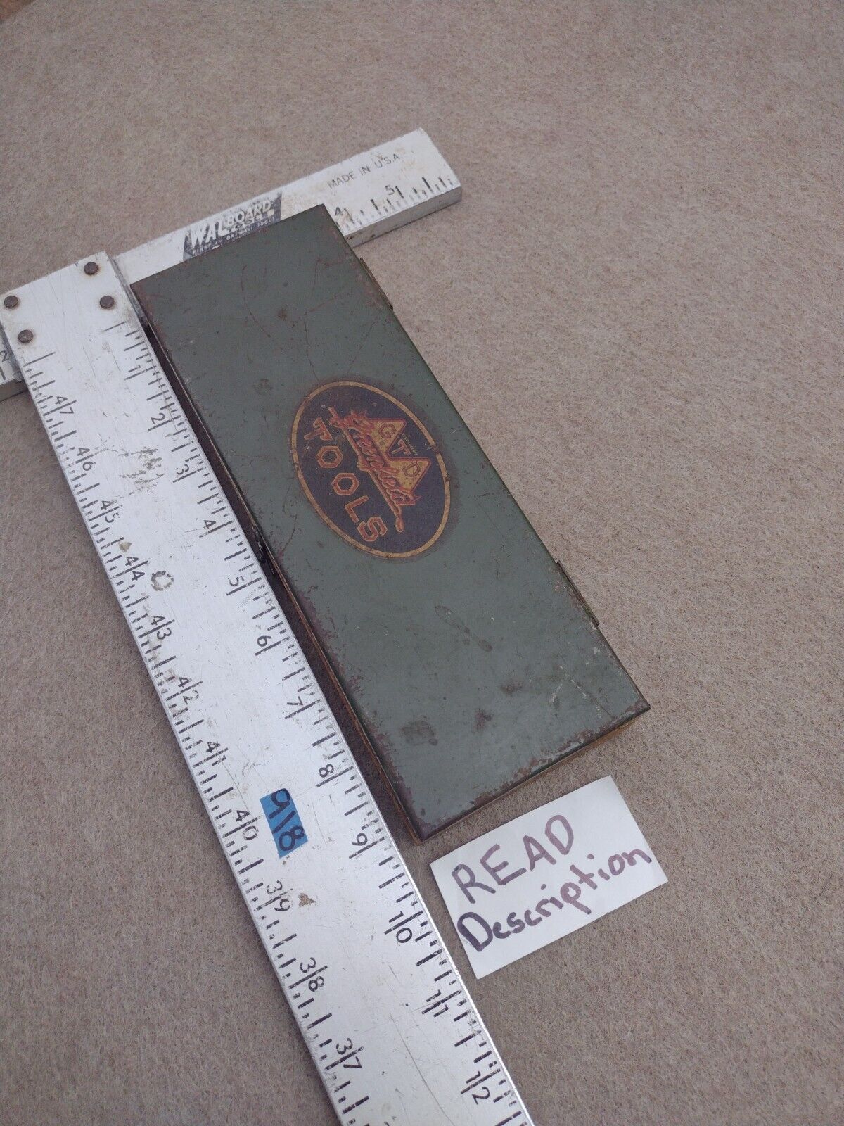 Vintage Greenfield GTD Tap and Die BOX ONLY Case Metal Wood B5 OK Jr Round Mass