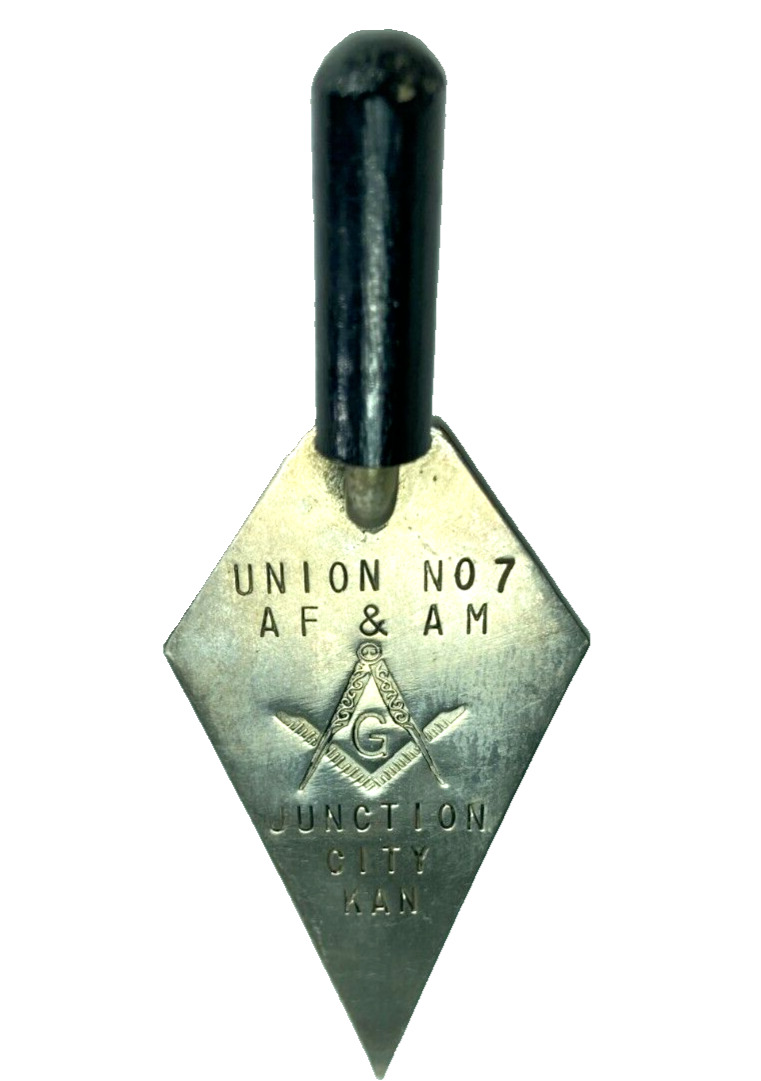 Vintage Masonic Lodge Mini Trowel Letter Opener Junction City Kansas Union #7