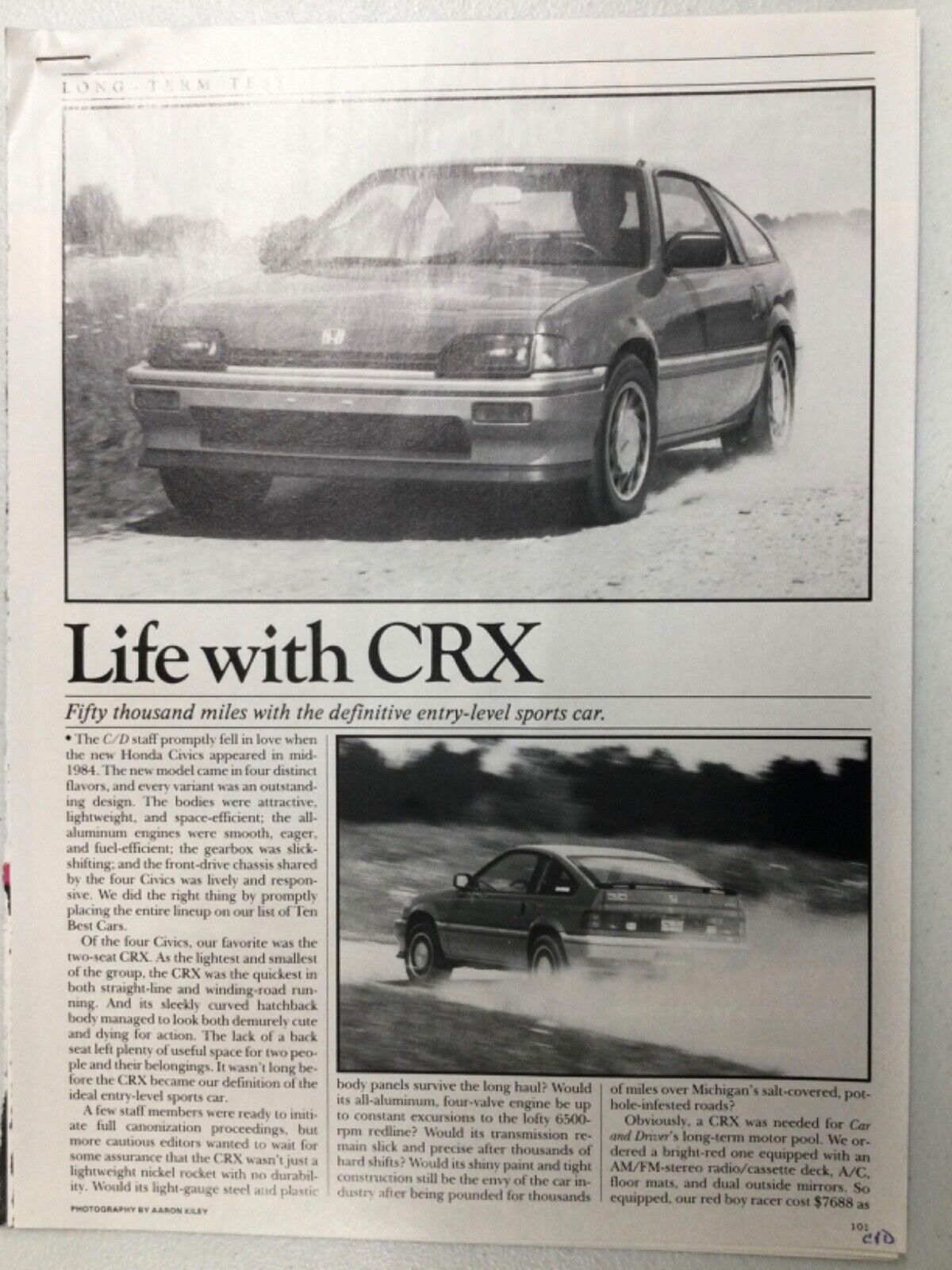 HondaRT47 Vintage Article Long Term Test 1986 Honda CRX Si Nov 1985 2 page