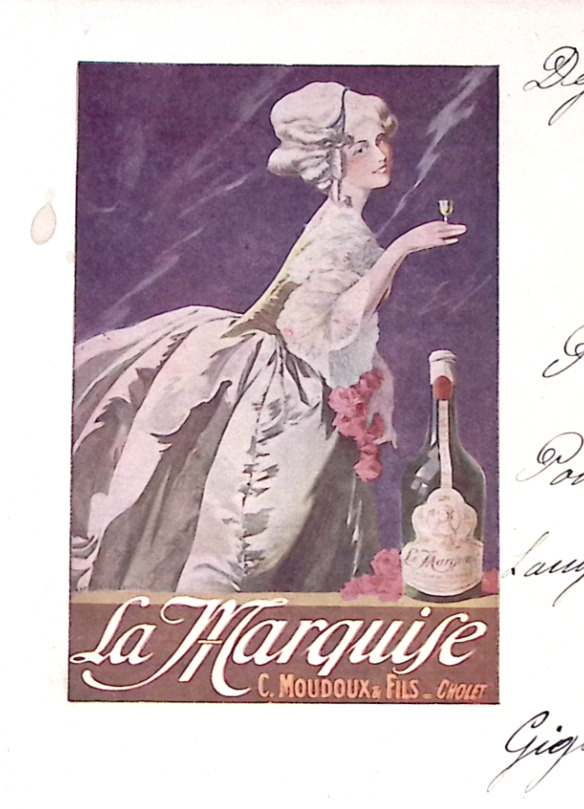 1930 La Marquise C Moudoux & Fils Handwritten Menu La Marquise After Every Meal
