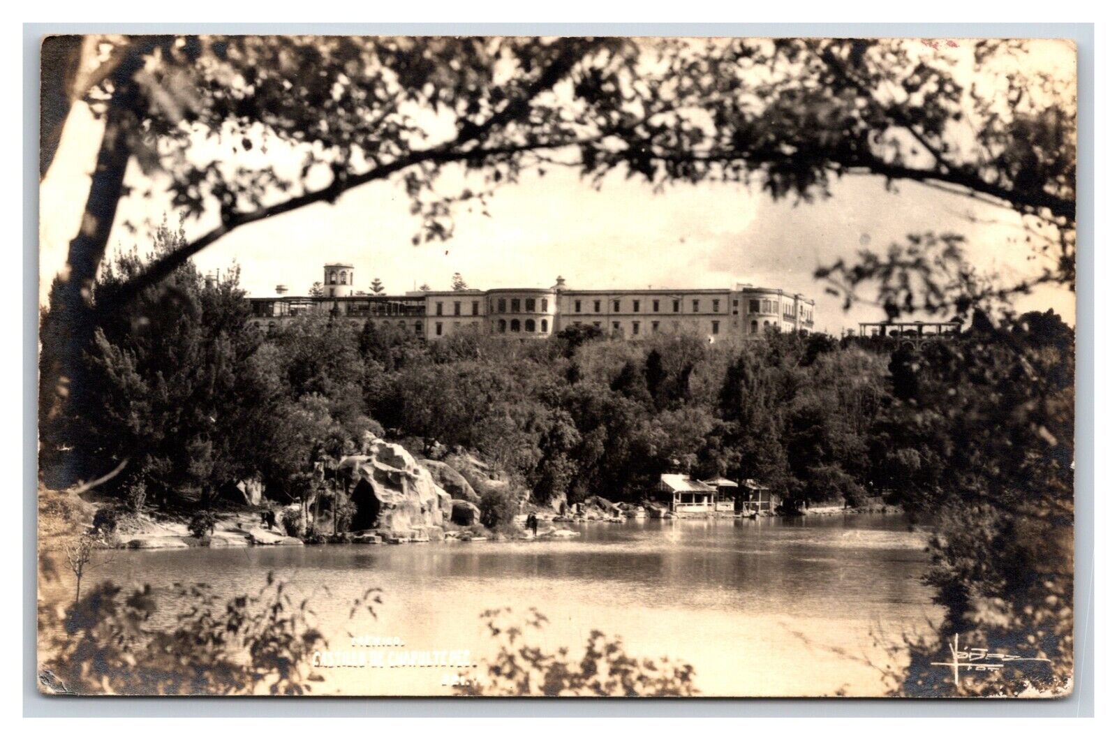 RPPC Chapultepec Castle From Below Mexico City Mexico Postcard H21
