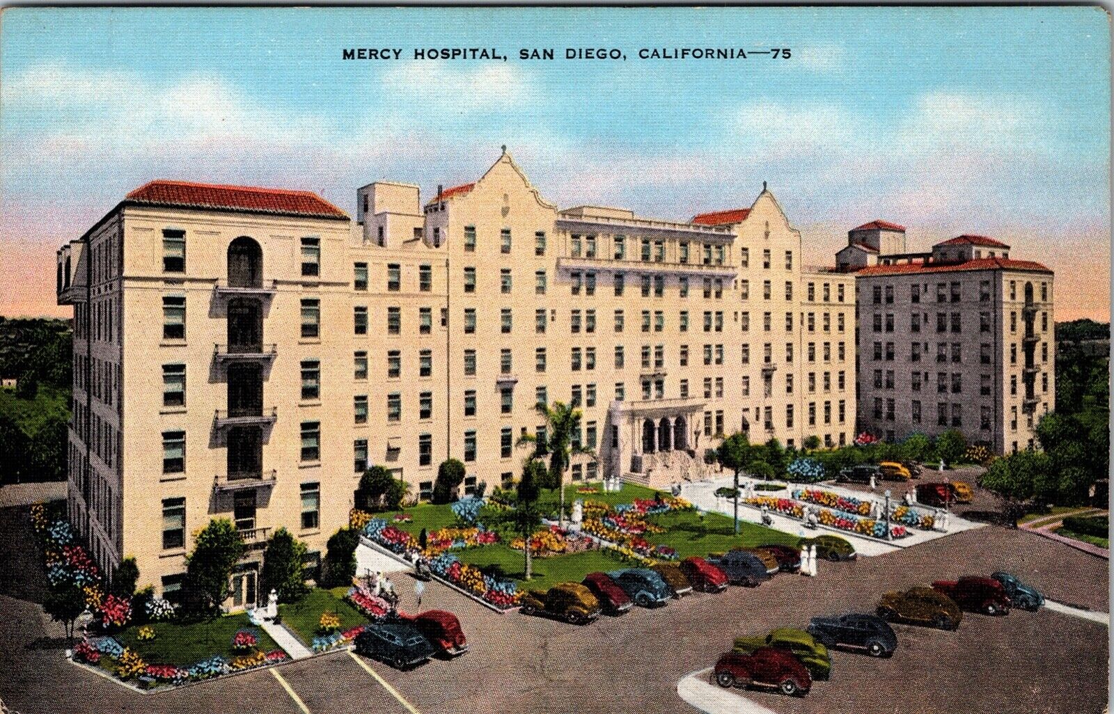 San Diego Mercy Hospital California CA Vintage Postcard Nurse Training Center