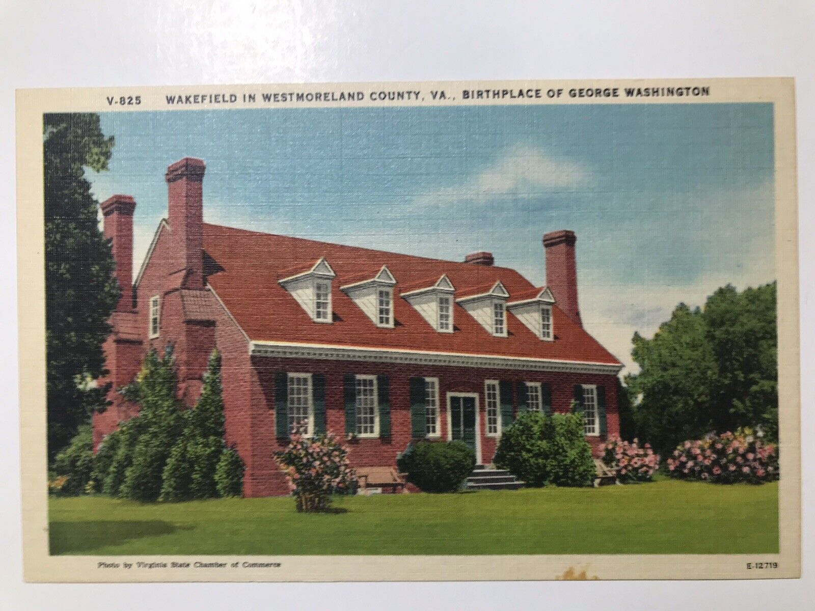 Vintage 1940 Birthplace Grorge Washington Wakefield Virginia Postcard