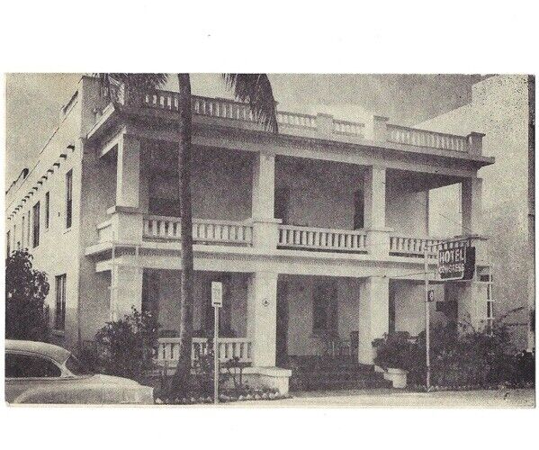 c1940 Congress Hotel 6th Street St Miami Florida FL B&W Postcard