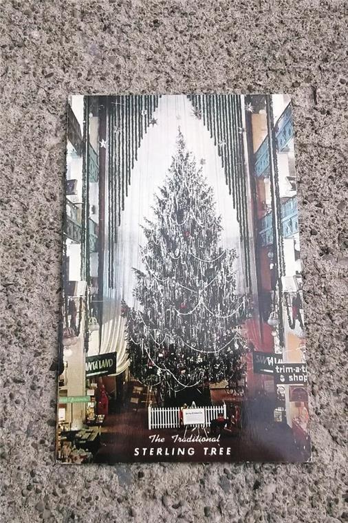 VINTAGE POSTCARD ~THE STERLING LINDNER DAVIS STORE CHRISTMAS TREE CLEVELAND OHIO