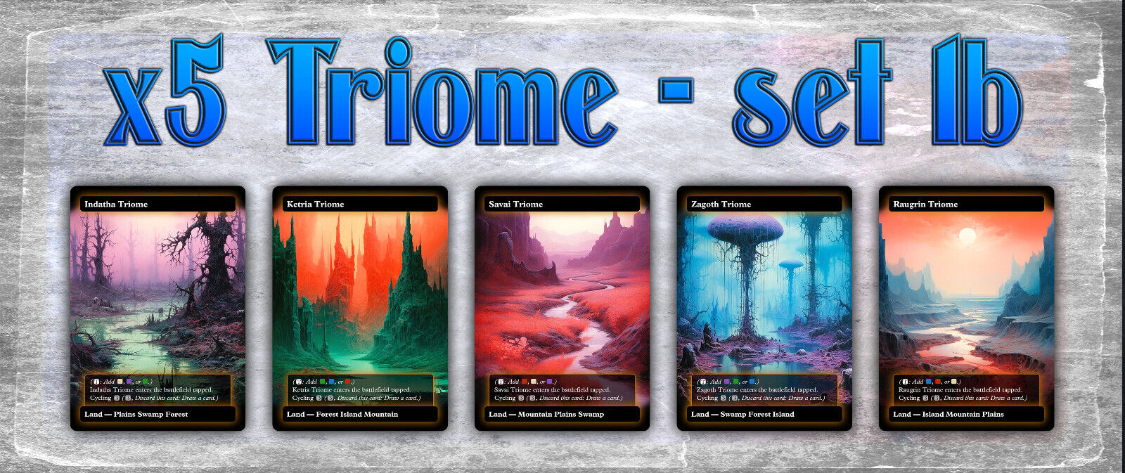 x5 Triome SET 1b [Alternative Custom Art] Hyperion Card