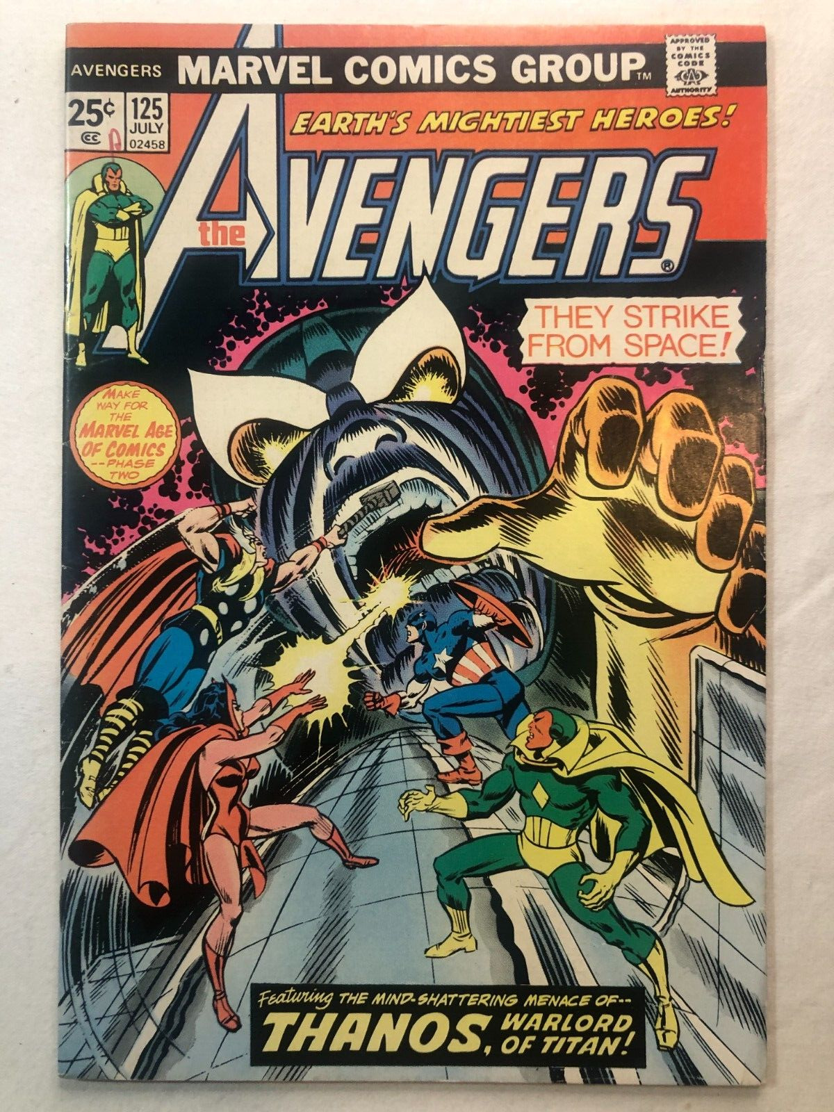 Avengers #125 July 1974 Vintage Bronze Age Marvel Comics Very Nice Condition