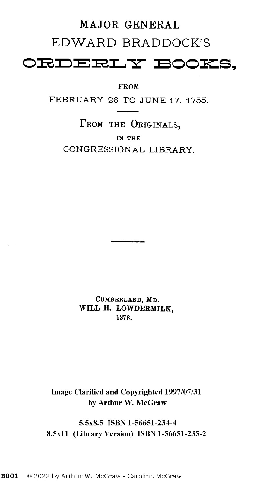 Major General Edward Braddock's Orderly Books - 1878 - Will H. Lowdermilk - pdf