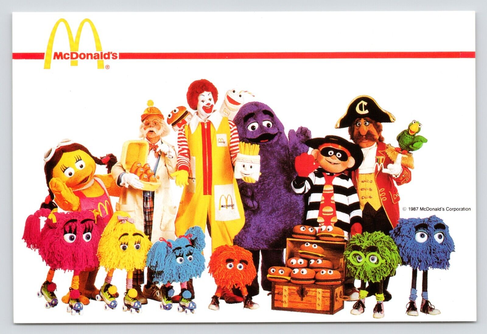 McDonalds Ronald McDonald and Friends Hamburglar Vintage Unposted Postcard