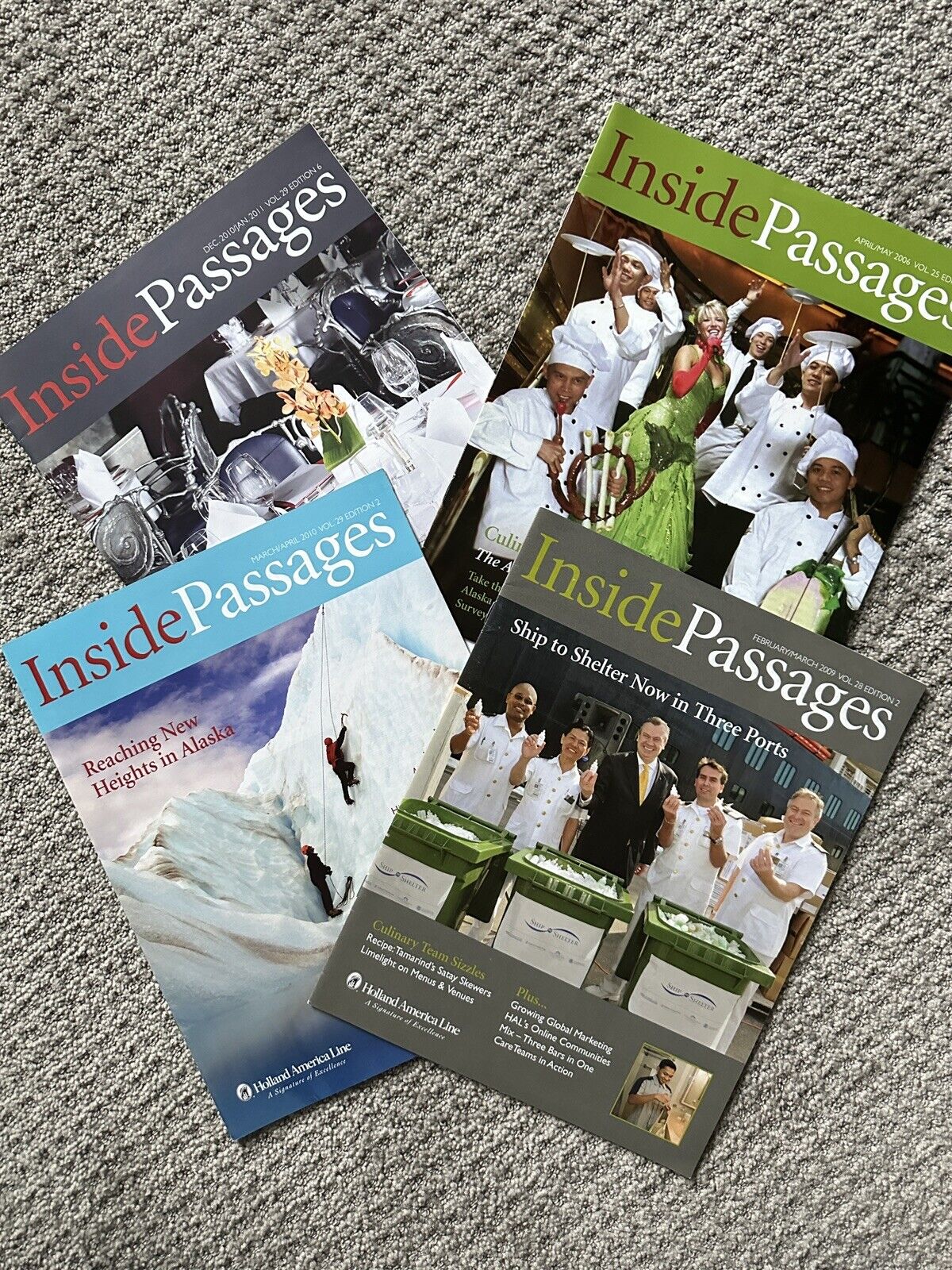 Holland America Line Lot Of 4 Inside Passages Employee Magazines 2006/09/10/11