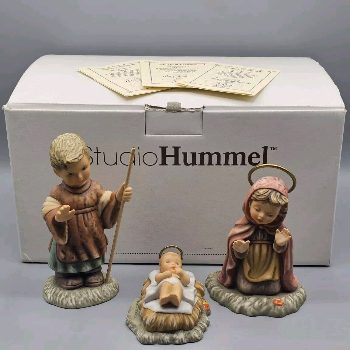 VTG 1996 Berta Hummel Nativity Set #33501 3-Piece Set w/Mary, Joseph, Baby Jesus