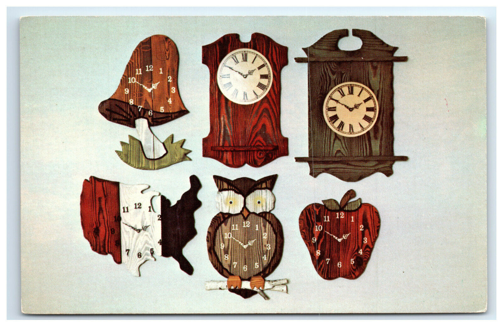 Postcard Rustic Pine Clocks & Signs, Leavittsburg, Ohio OH C15