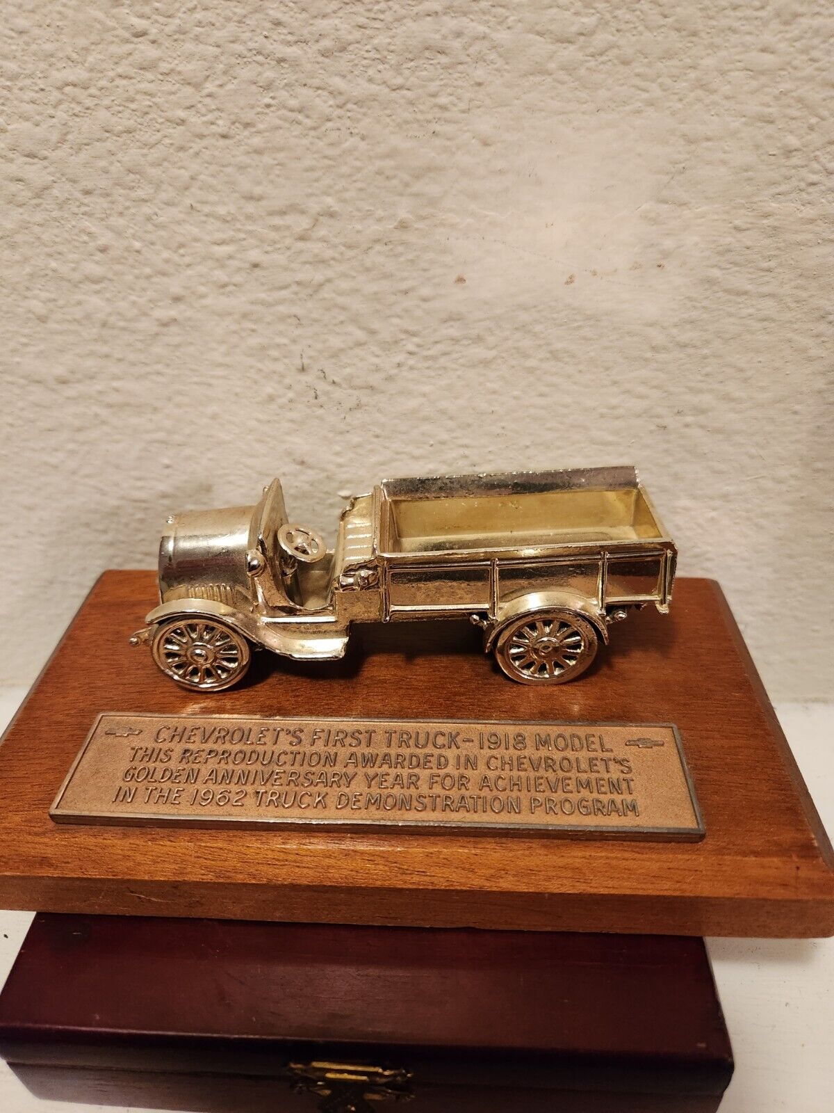 Vintage 1962 Chevrolet's First Truck 1918 Model Employee Achievement Award Plaqu