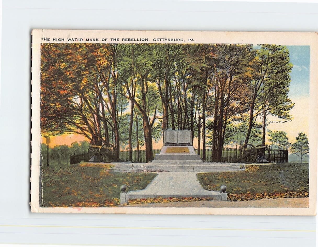 Postcard The High Water Mark of the Rebellion Gettysburg Pennsylvania USA