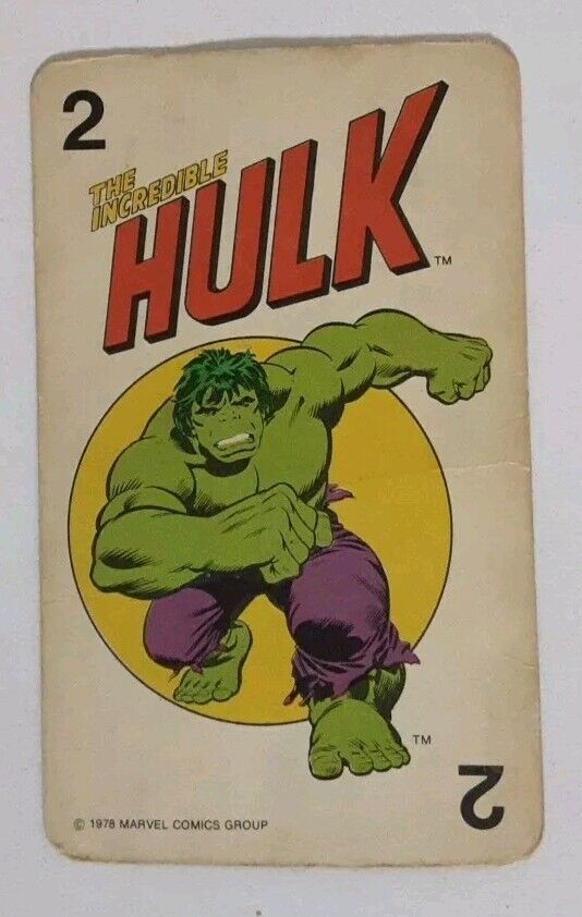 1978 Milton Bradley Marvel Super-Heroes Card Game The Incredible Hulk #2✨VG