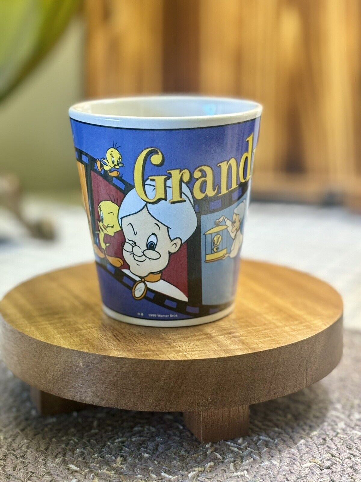 Grandma Coffee Mug 1999 Warners Brothers Looney Tunes Tweety Bird Film  VTG