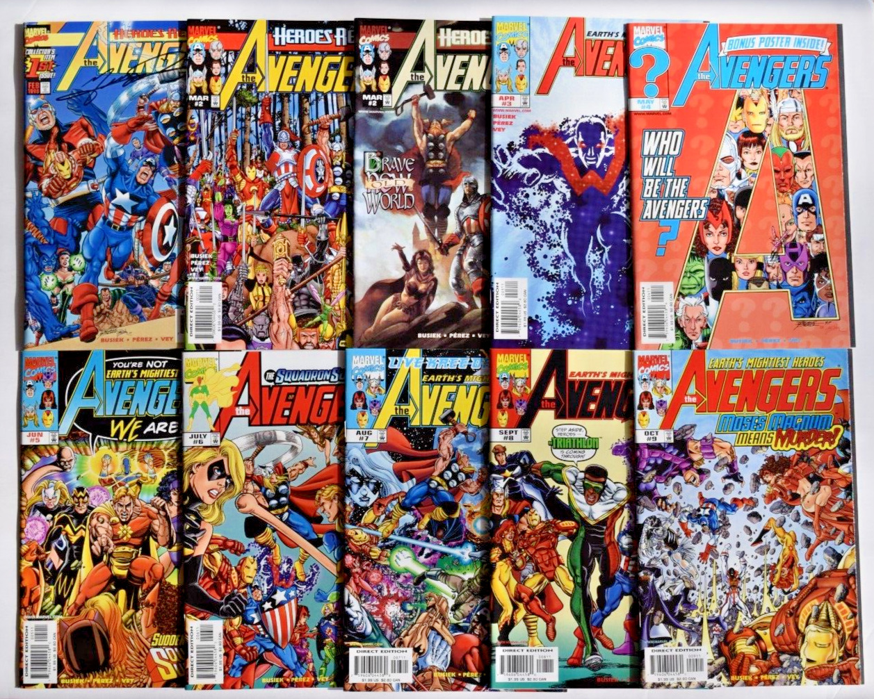 AVENGERS (1998) 22 ISSUE COMIC RUN #1-21 & #2 VARIANT #1 SIGNED GEORGE PEREZ