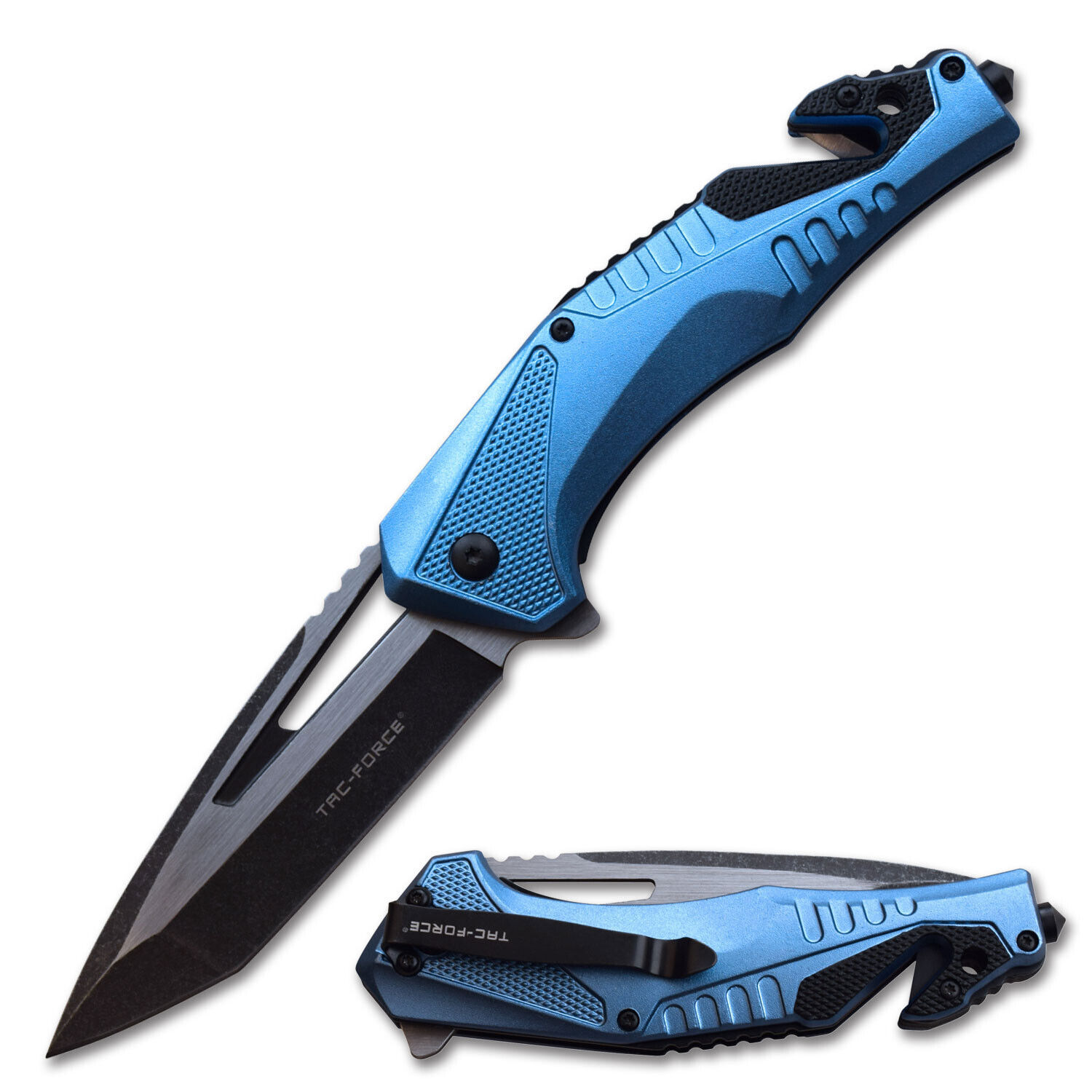 Tac-Force - Spring Assisted Knife - TF-1015BBK Black Blade Blue Handle 