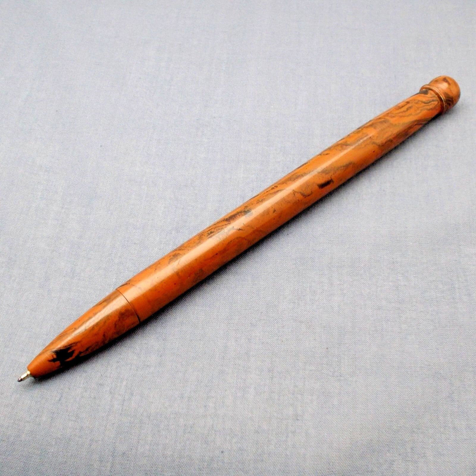 Vintage Madras Ebonite Handmade Ballpoint Pen - Big- Brown / Black