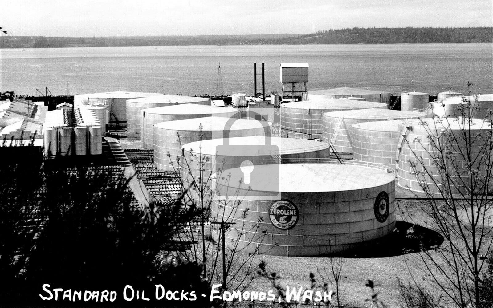 Standard Oil Docks Edmonds Washington WA Reprint Postcard