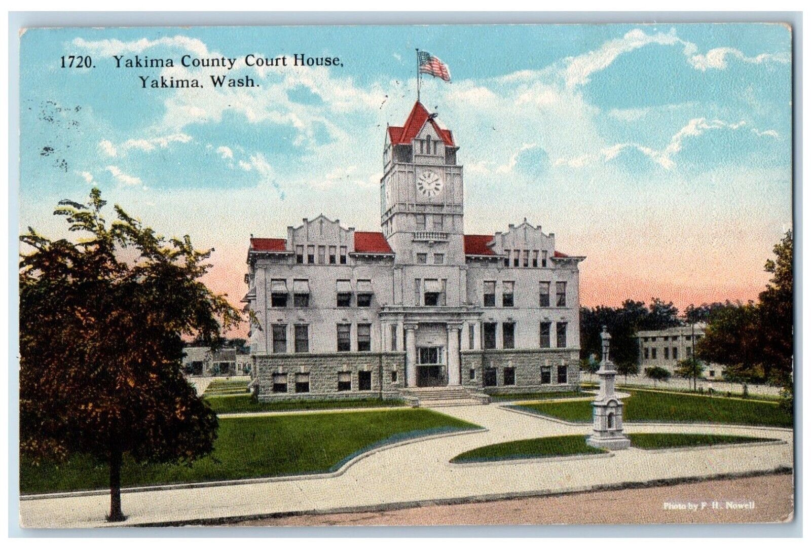 Yakima Washington Postcard Yakima County Court House Road c1923 Vintage Antique
