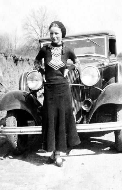 1933 Bonnie Parker PHOTO Gangster Bonnie and Clyde Gang Prohibition Era Car