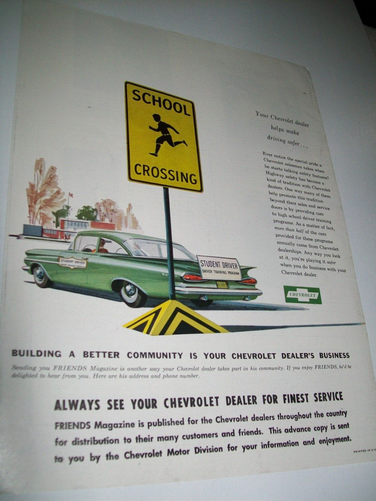 1959 Chevy dealer-mag car ad-Drivers Ed, Student Driver