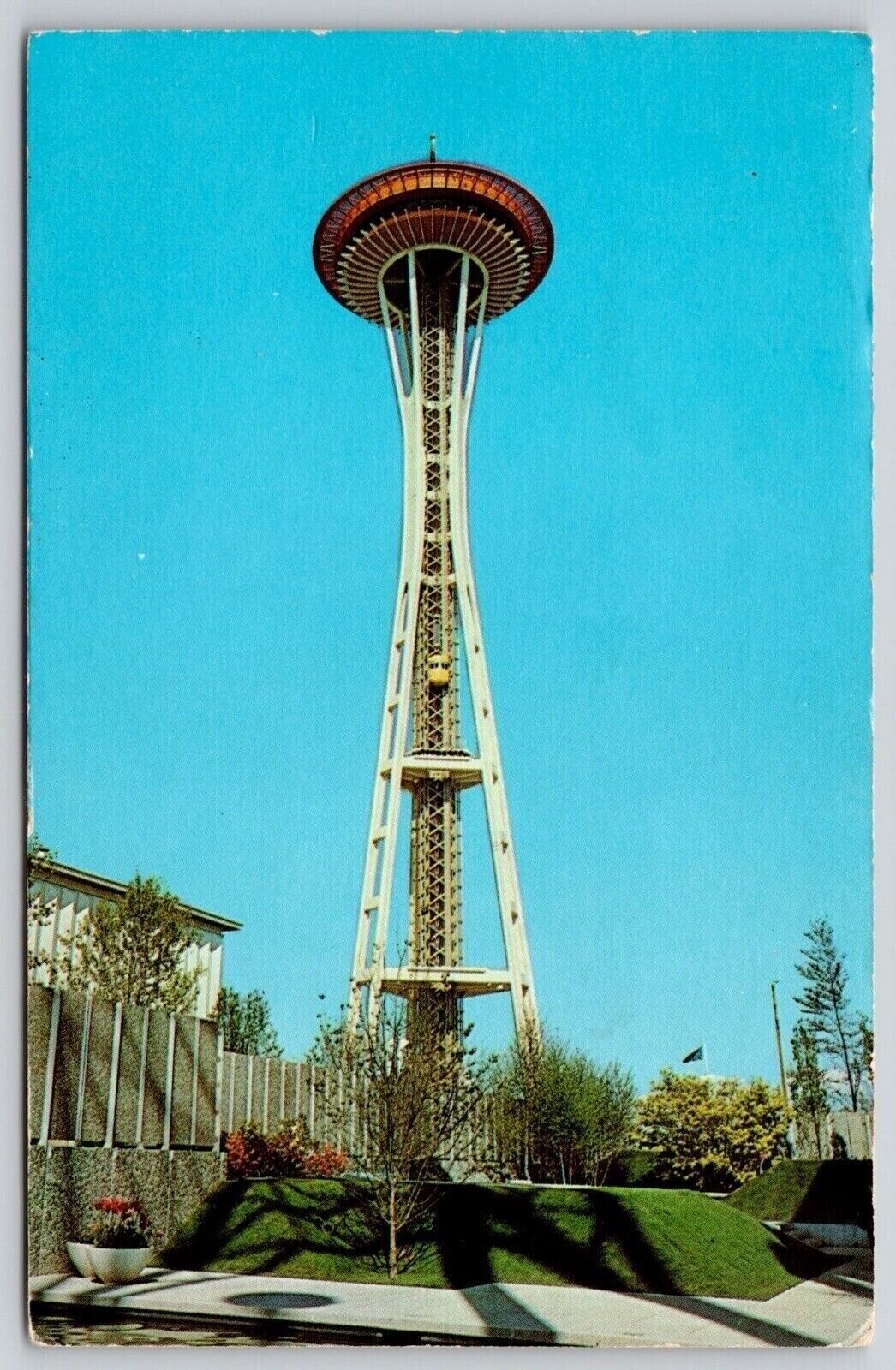 Seattle Washington Space Needle Restaurant Street View Wash Vintage UNP Postcard
