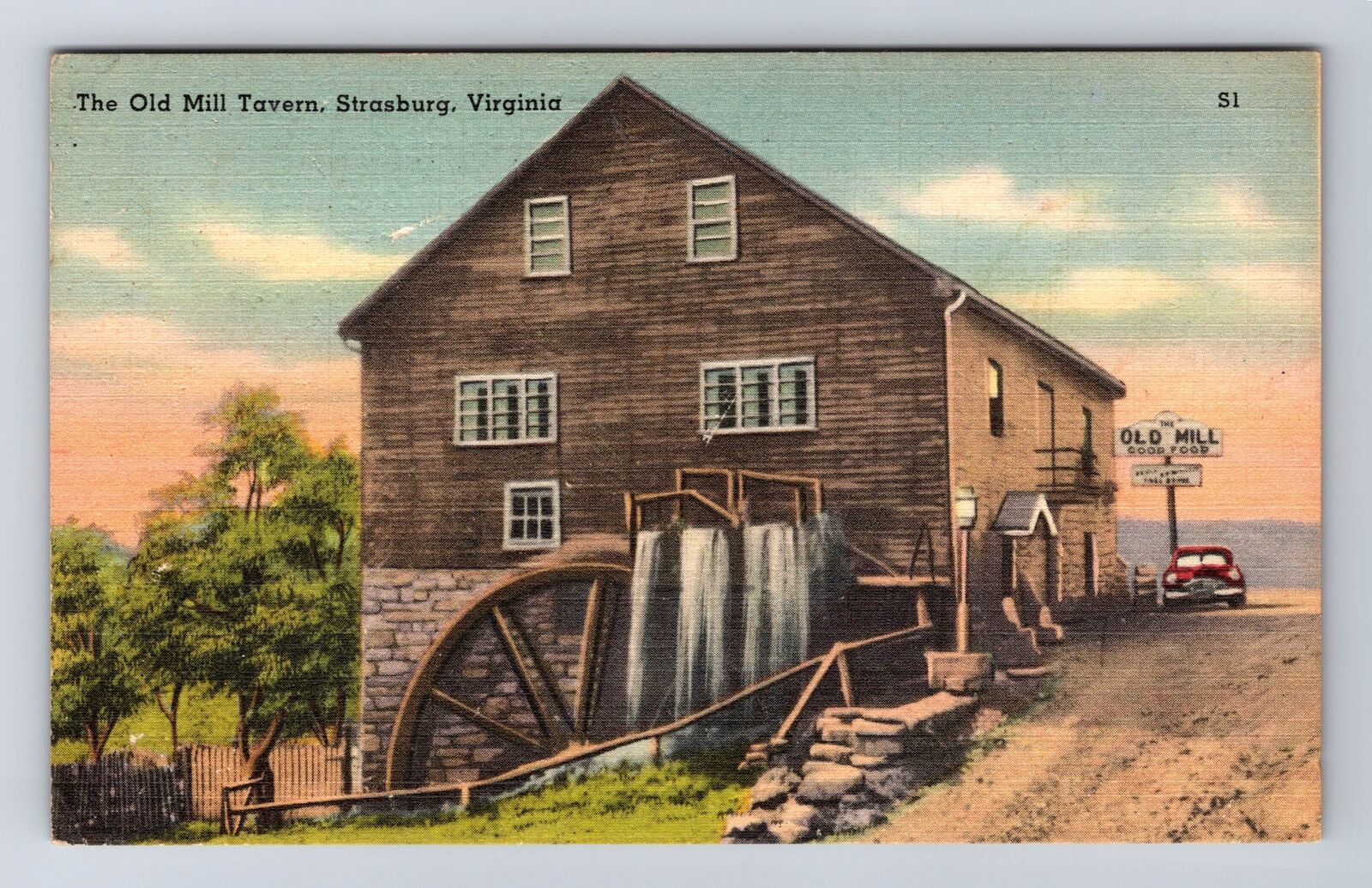 Strasburg VA-Virginia, The Old Mill Tavern, Antique, Vintage Postcard