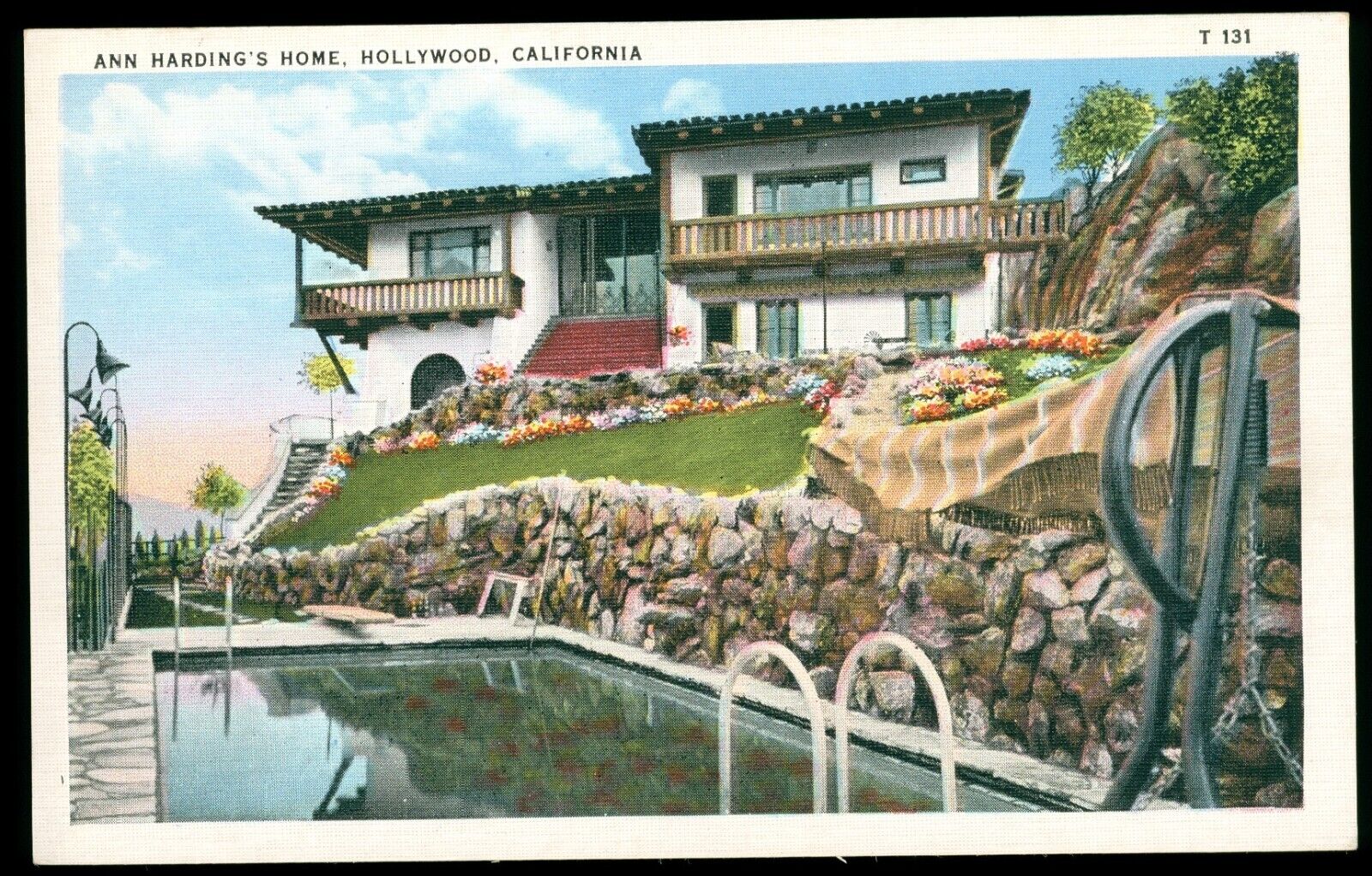ANN HARDING\'S HOME - Hollywood Postcard
