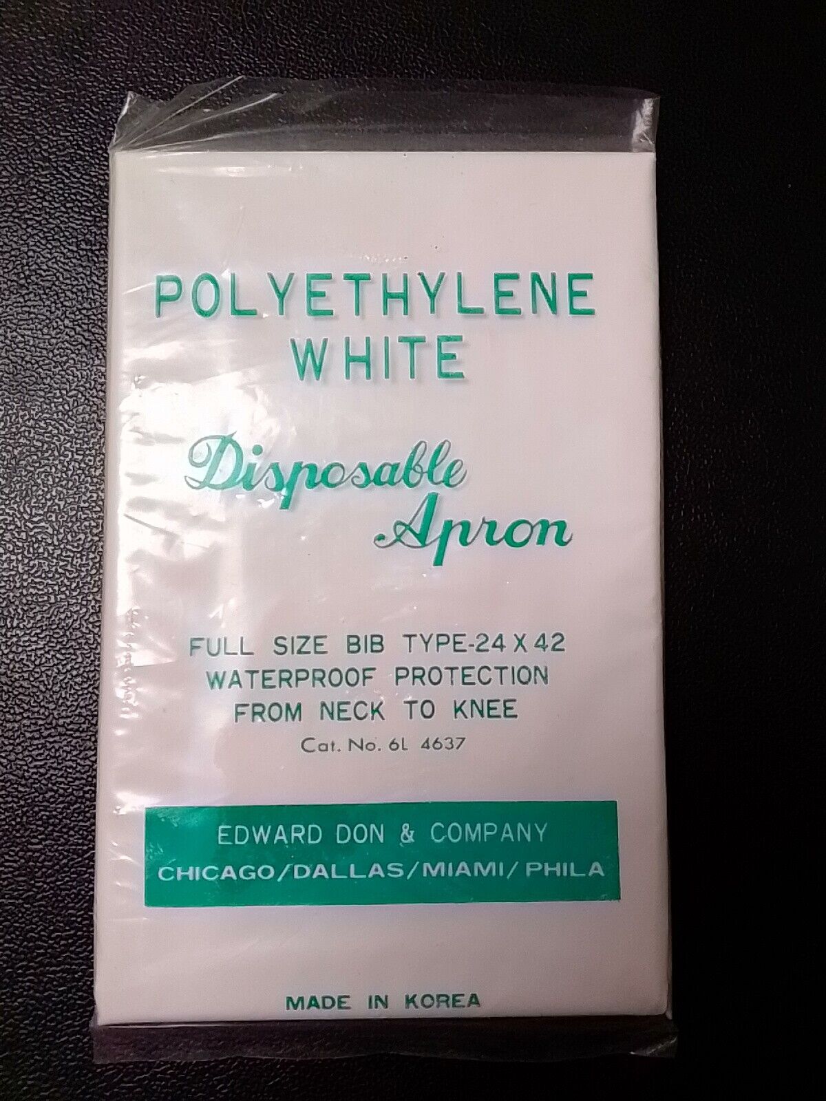 CLEARANCE SALE Vintage Polyethylene White Disposable Apron Open Box