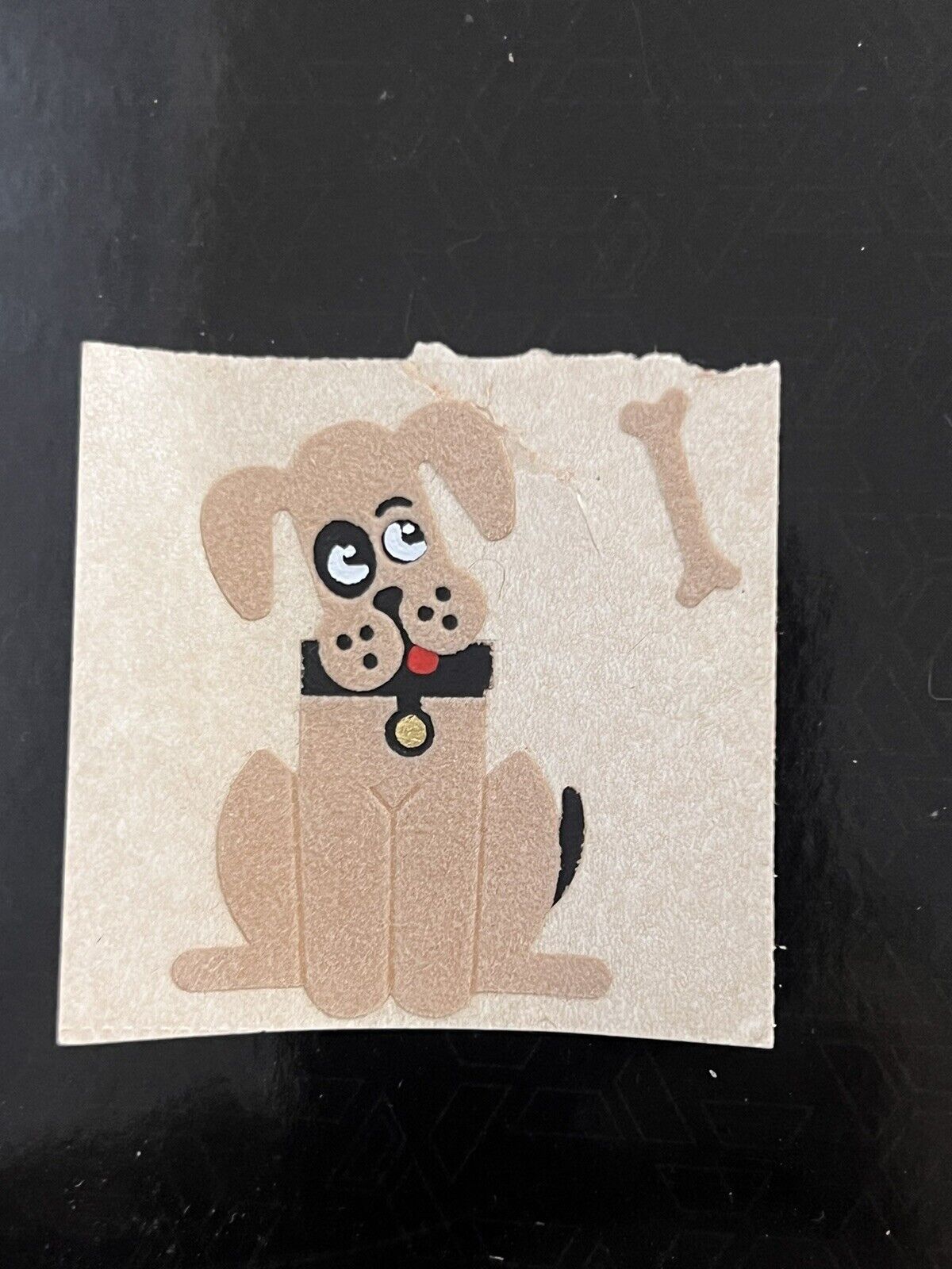 Vintage 80’s Personal Expressions fuzzy brown dog sticker module