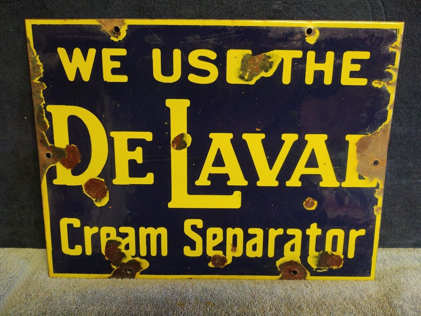 Vintage Guaranteed Original PORCELAIN DELAVAL CREAM SEPARATOR SIGN  16x12