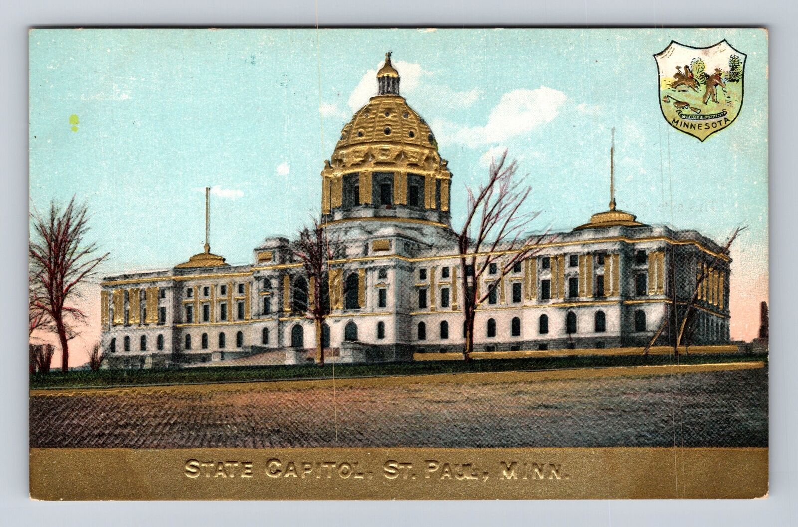St Paul MN-Minnesota, State Capitol, Antique, Vintage Souvenir Postcard