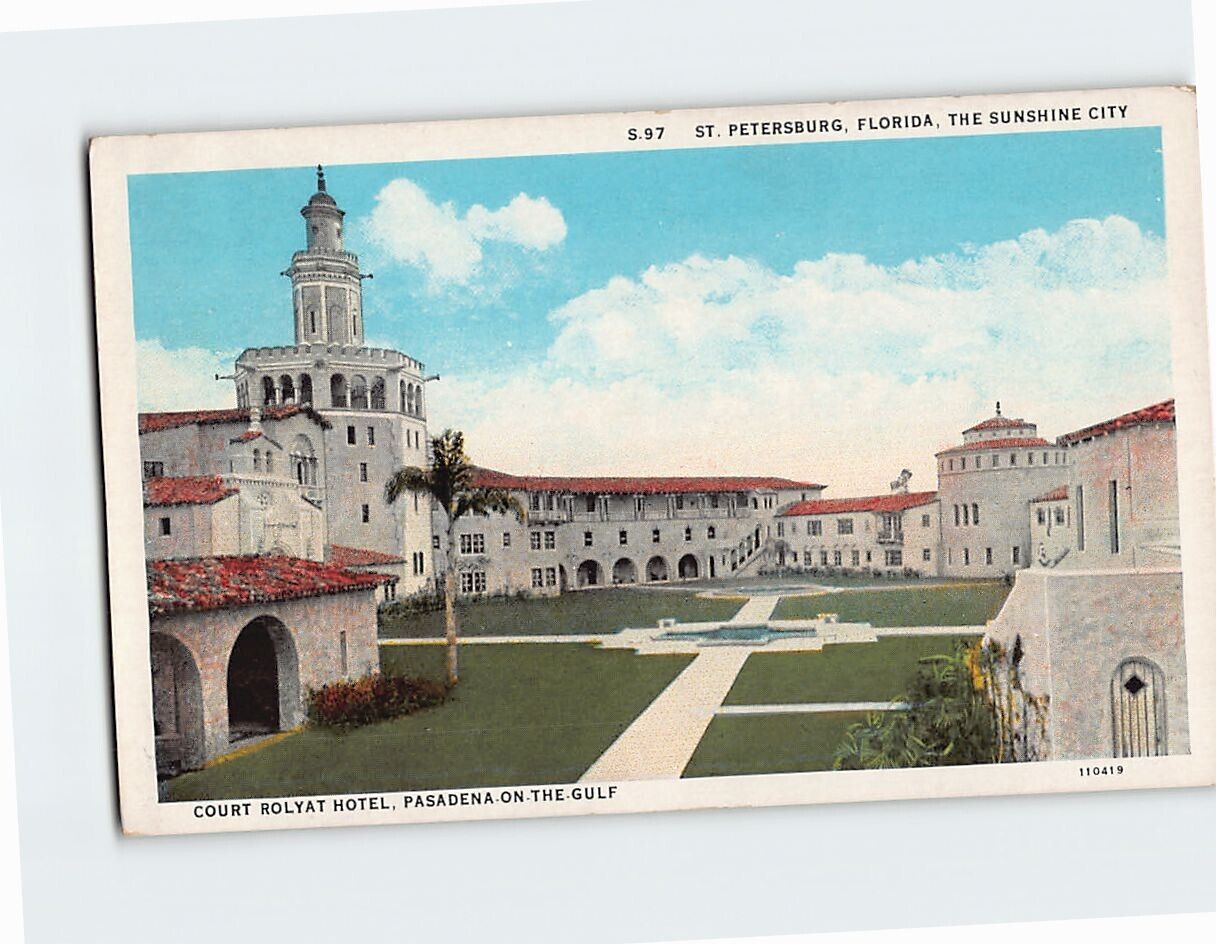 Postcard Court Rolyat Hotel Pasadena of the Gulf St. Petersburg Florida USA