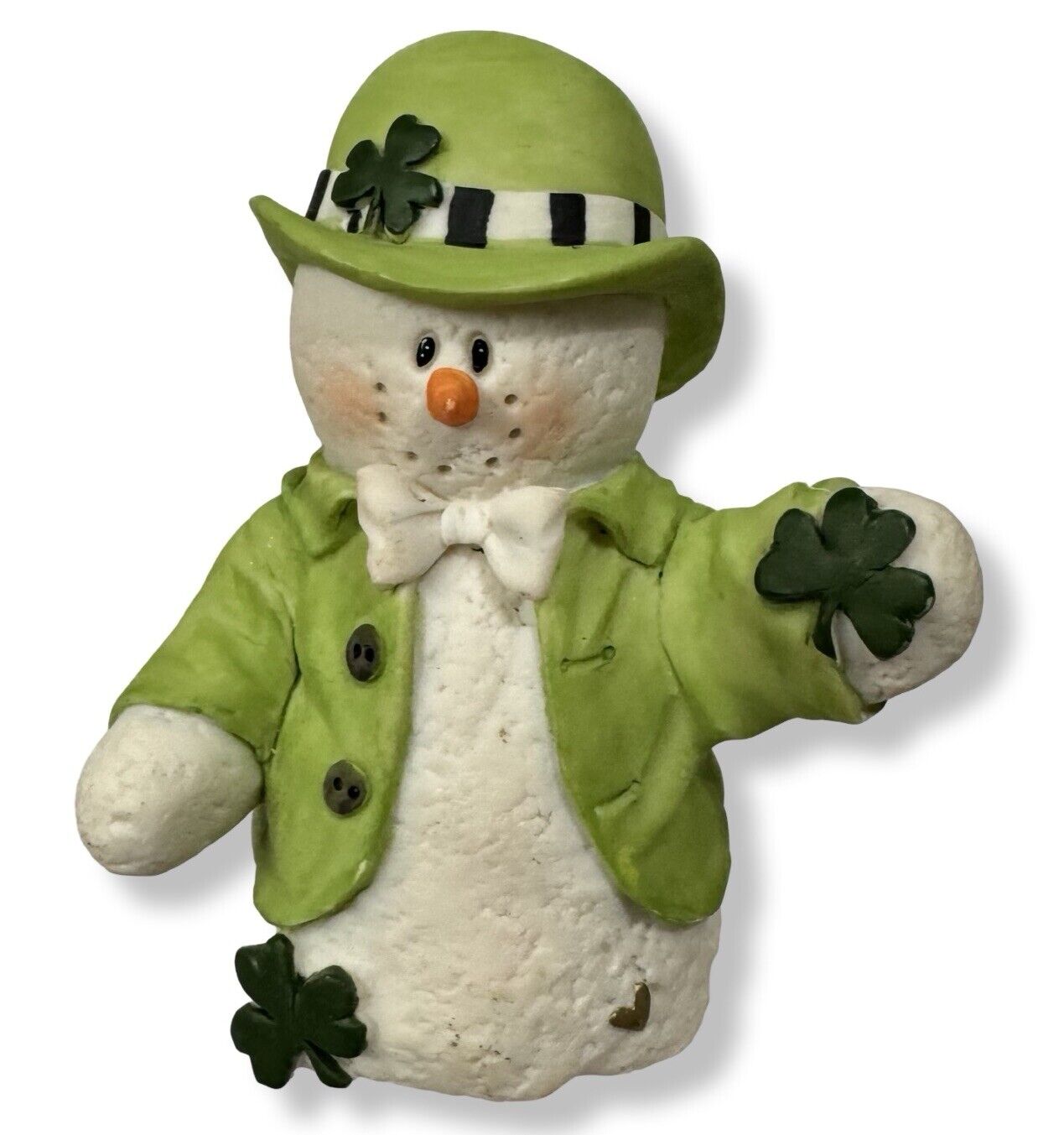 Sarah\'s Attic “Lucky” Snowonders 6402 March St Patrick\'s Day Snowman Figurine