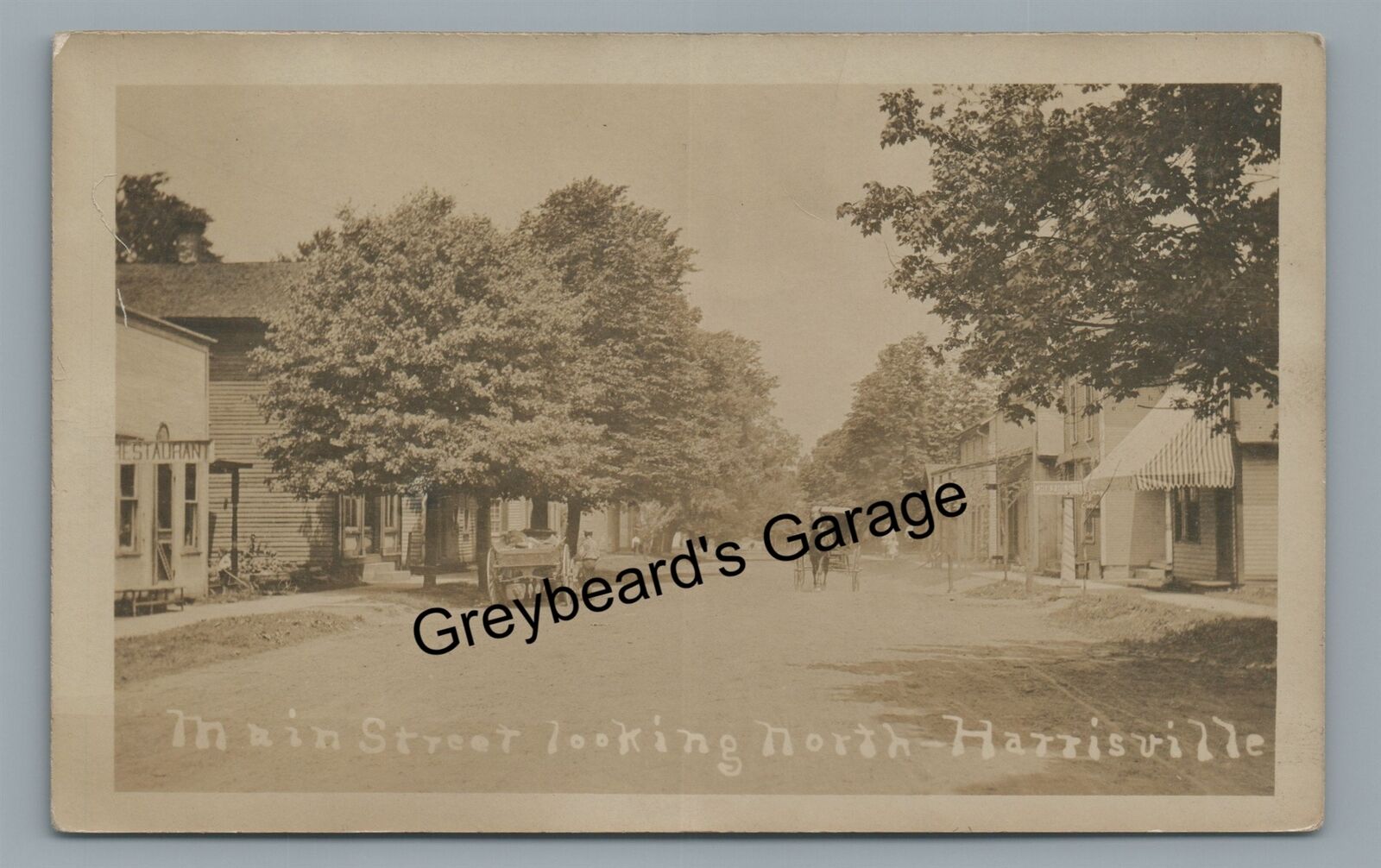 RPPC Main Street Looking North HARRISVILLE PA Butler County Real Photo Postcard