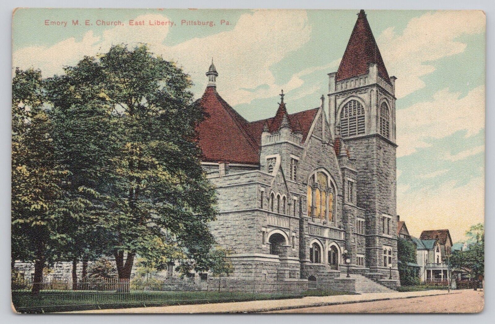 Postcard Emory M.E. Church, c1910 East Liberty Pittsburgh Pa *a5