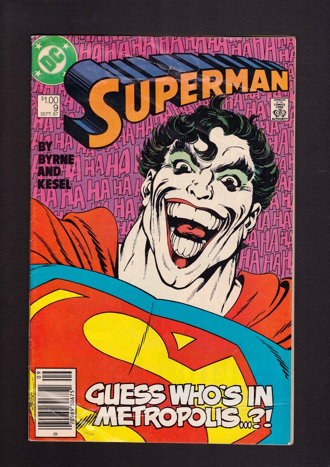 Superman #9 VG 1987 DC Comics Canadian Price Variant CPV Classic Joker Cover