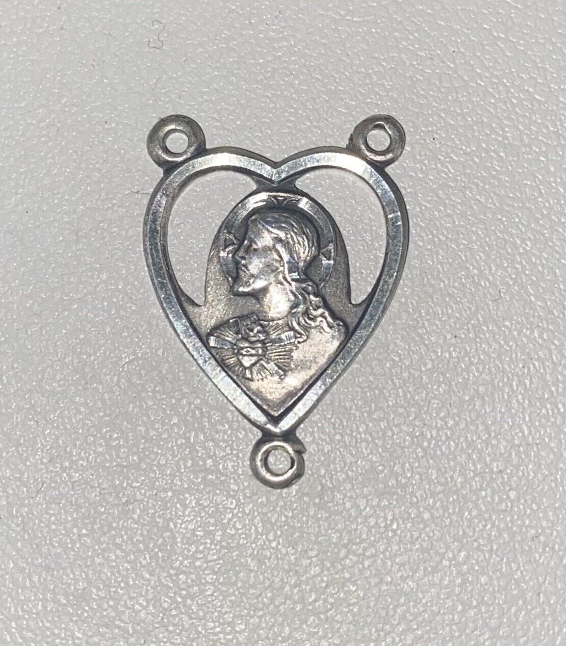 Diamond Cut Sterling Silver Rosary Centerpiece