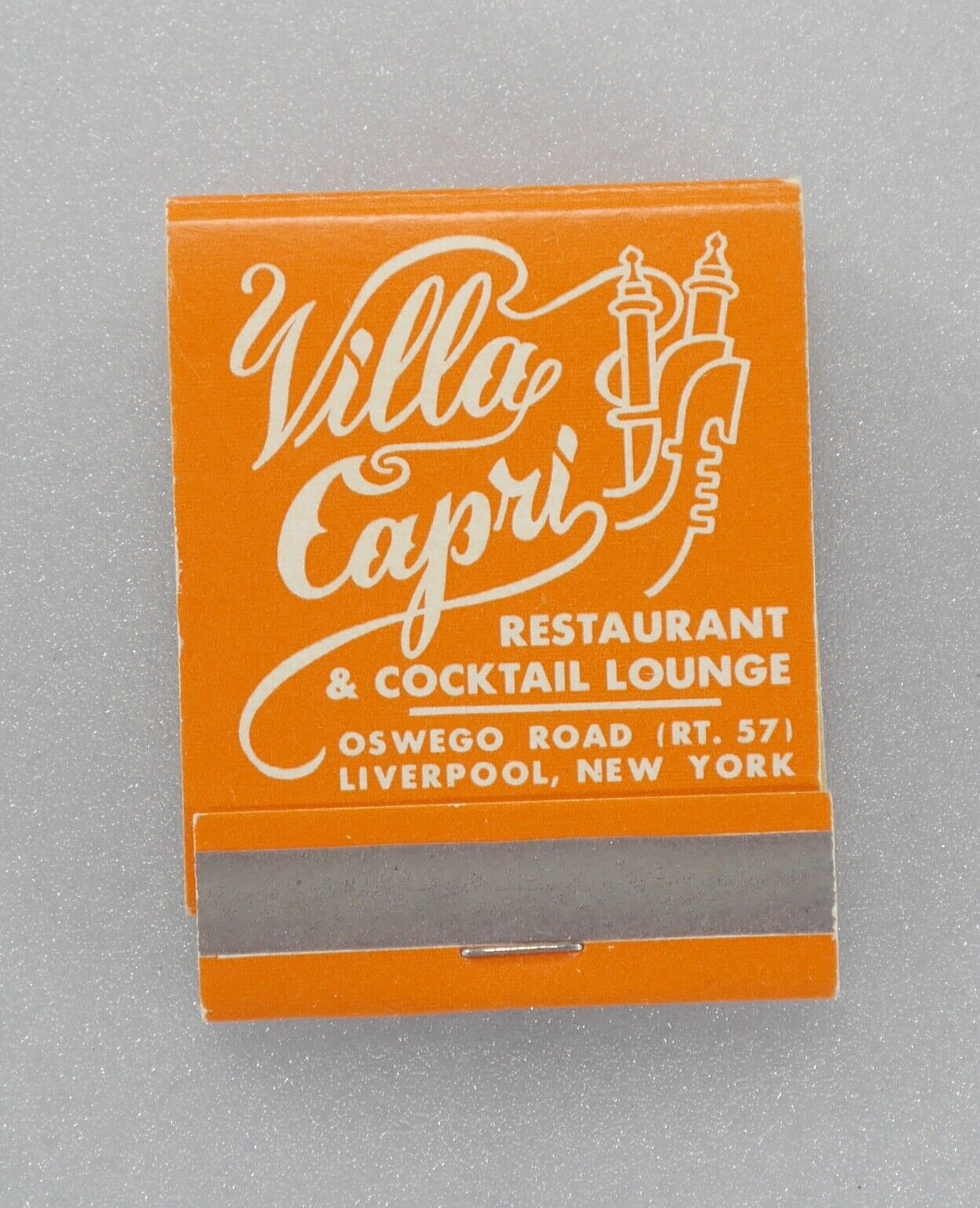 Villa Capri Restaurant Lounge Matchbook Vintage Liverpool NY Cover Unstruck