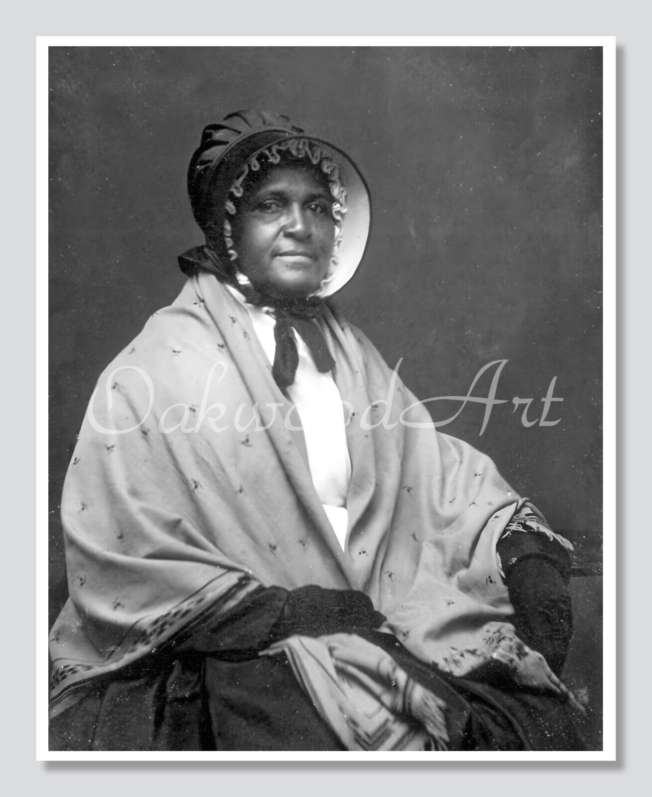 Portrait of a Black Victorian Woman in a Bonnet c1850s, Vintage Photo Reprint