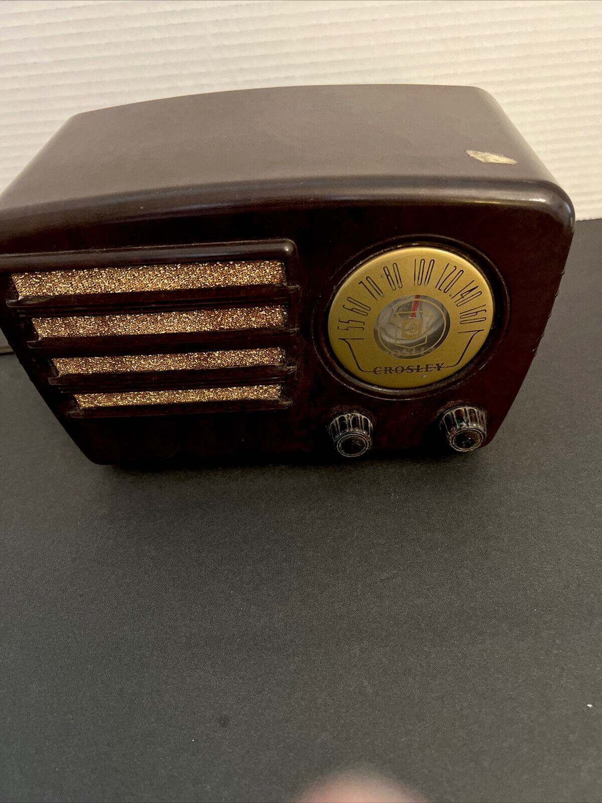 Crosley Miniature Brown Plastic Tube Radio.Model 58Tk. Needs A Light Bulb. AA