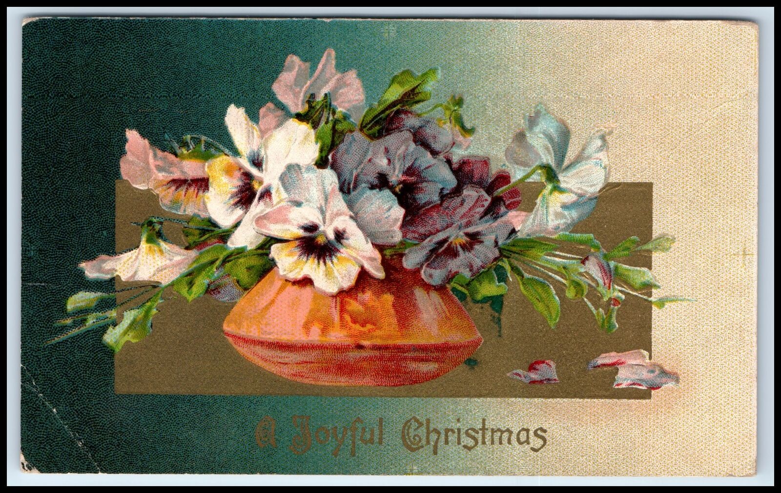 Postcard A Joyful Christmas Flowers   D44