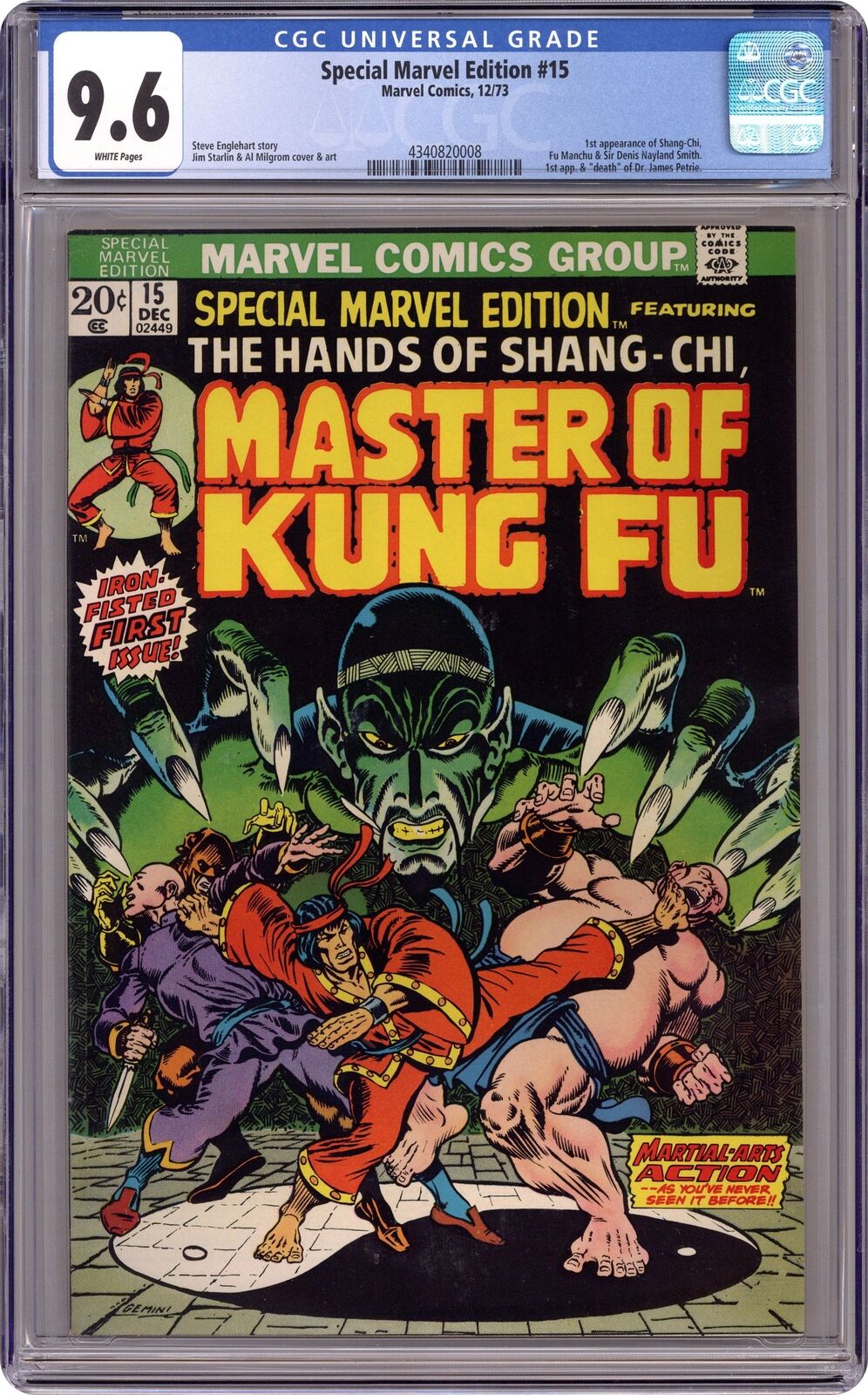 Special Marvel Edition #15 CGC 9.6 1973 4340820008 1st app. Shang Chi