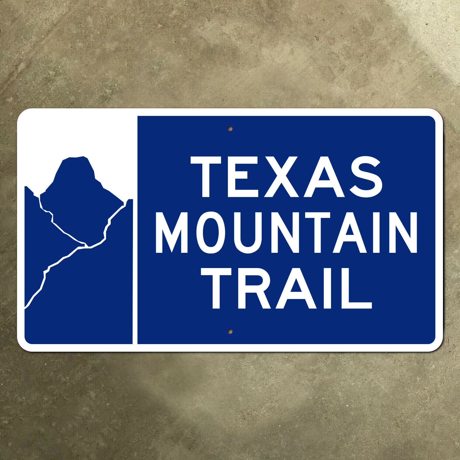 Texas Mountain Trail highway road sign scenic route Heritage 1998 14x8