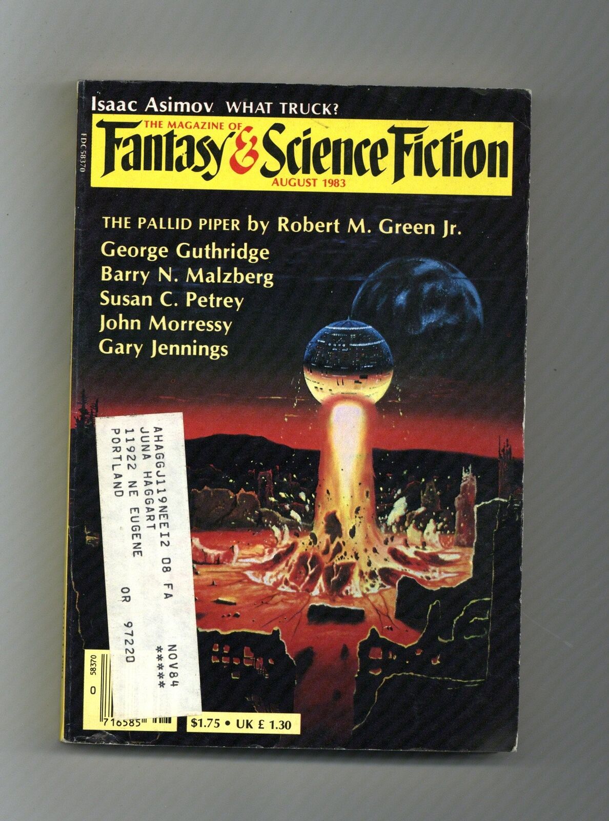 Magazine of Fantasy and Science Fiction Vol. 65 #2 VG 1983 Low Grade