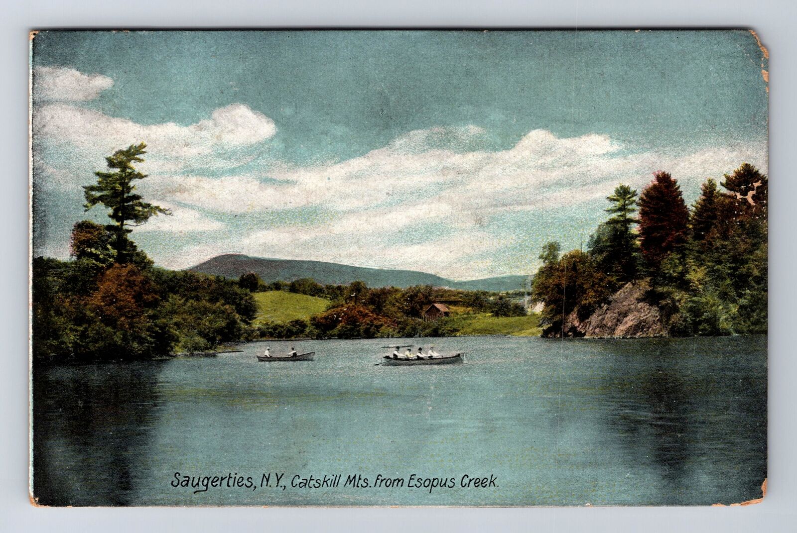 Saugerties NY-New York, Catskill Mountains Esopus Creek, Vintage c1910 Postcard
