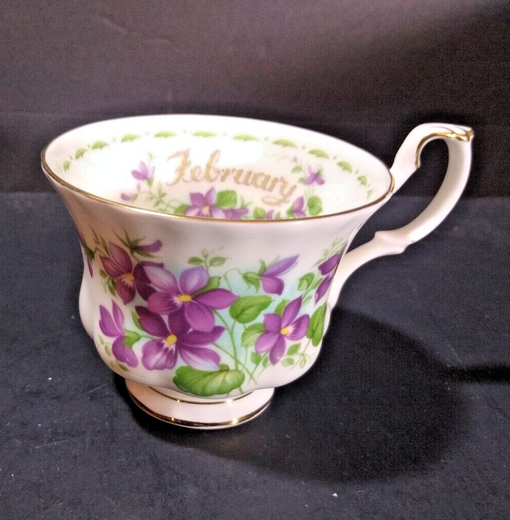 Royal Albert Violets (February)bone china cup only. NO SAUCER