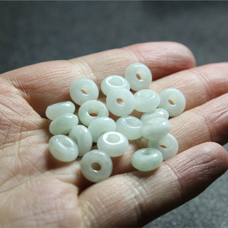 10Pcs Small Jade Bead Natural Jadeite Pendant Diy Hairpin Bracelet Accessory
